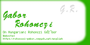 gabor rohonczi business card